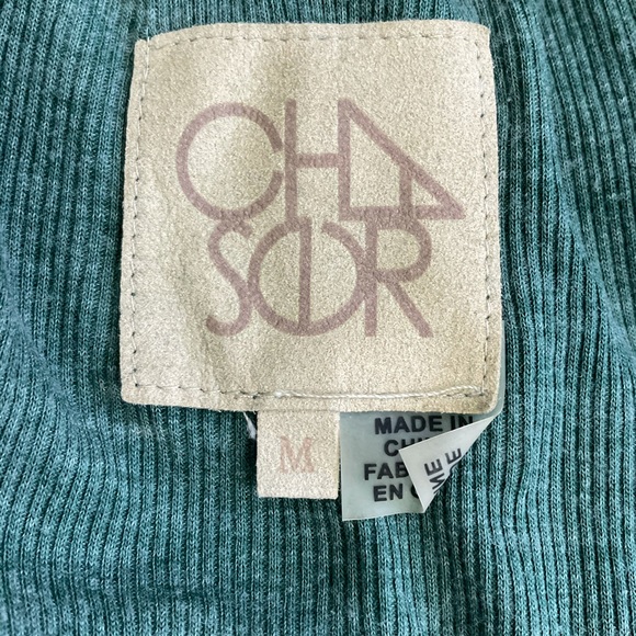 Chasor long sleeve top lace up back women’s distressed green medium - Picture 3 of 4